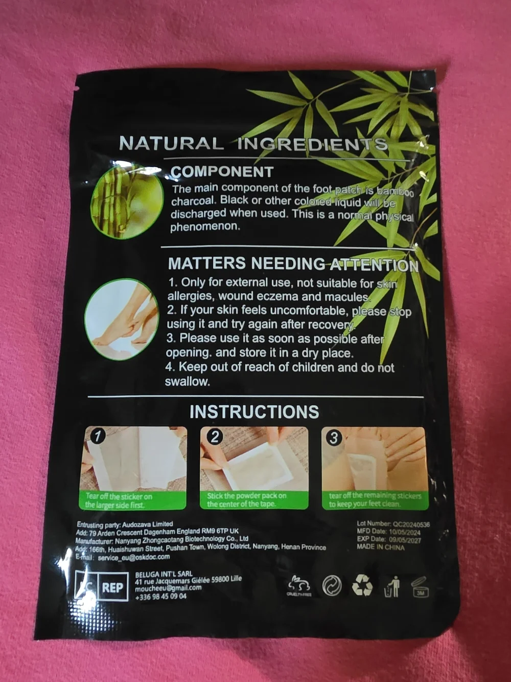 2-in-1 Deep Cleaning Foot Patch – Black & Green